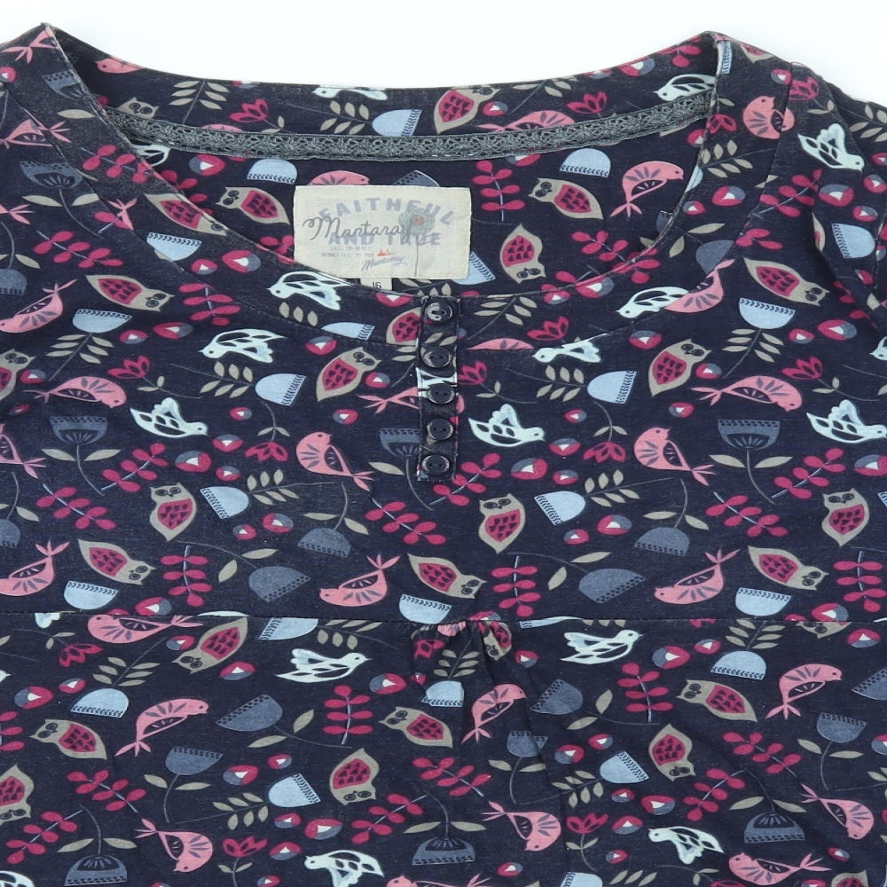 Debenhams Womens Multicoloured Animal Print  Basic T-Shirt Size 16