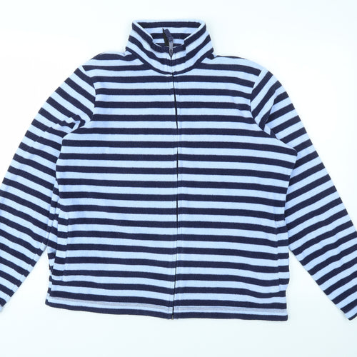 M&S Womens Blue Polka Dot  Full Zip Jumper Size 16