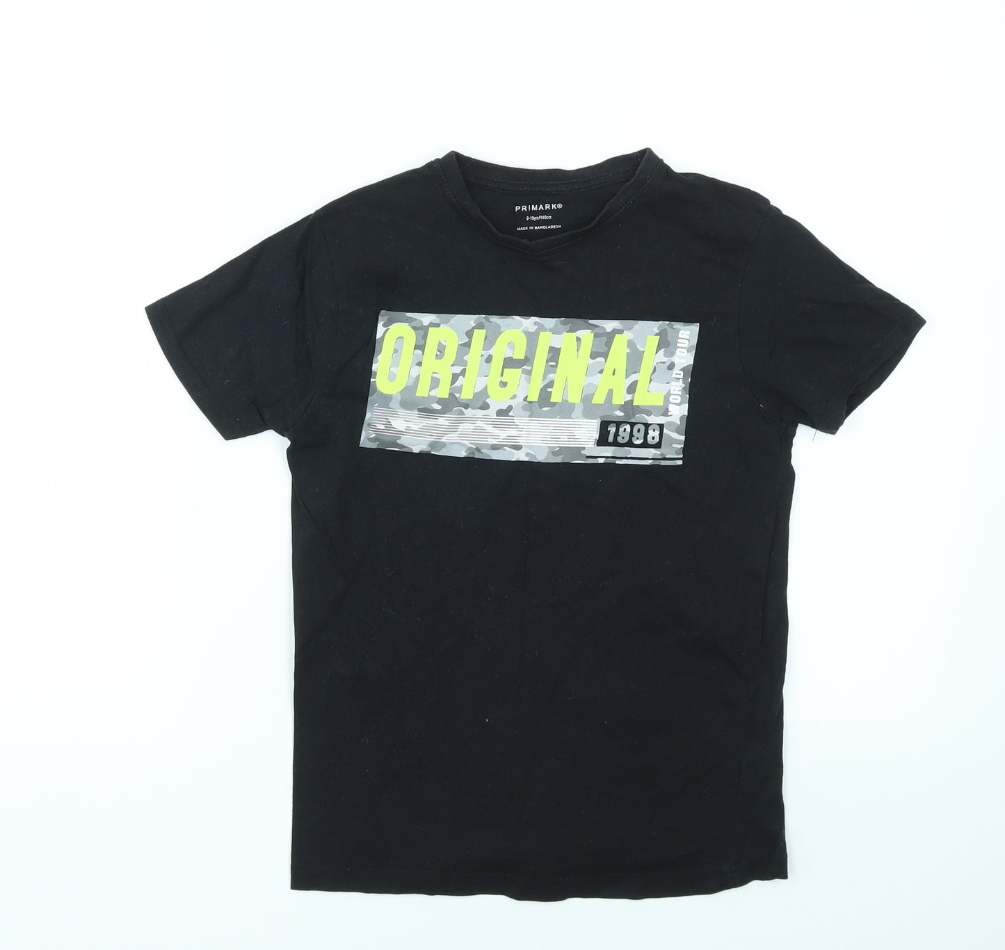 Primark Boys Black   Basic T-Shirt Size 9-10 Years