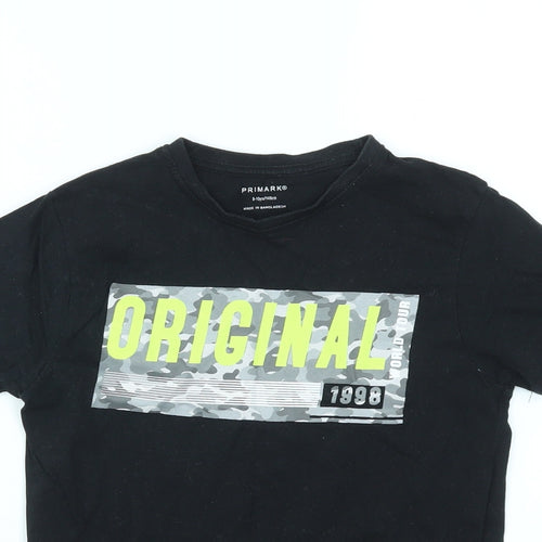 Primark Boys Black   Basic T-Shirt Size 9-10 Years