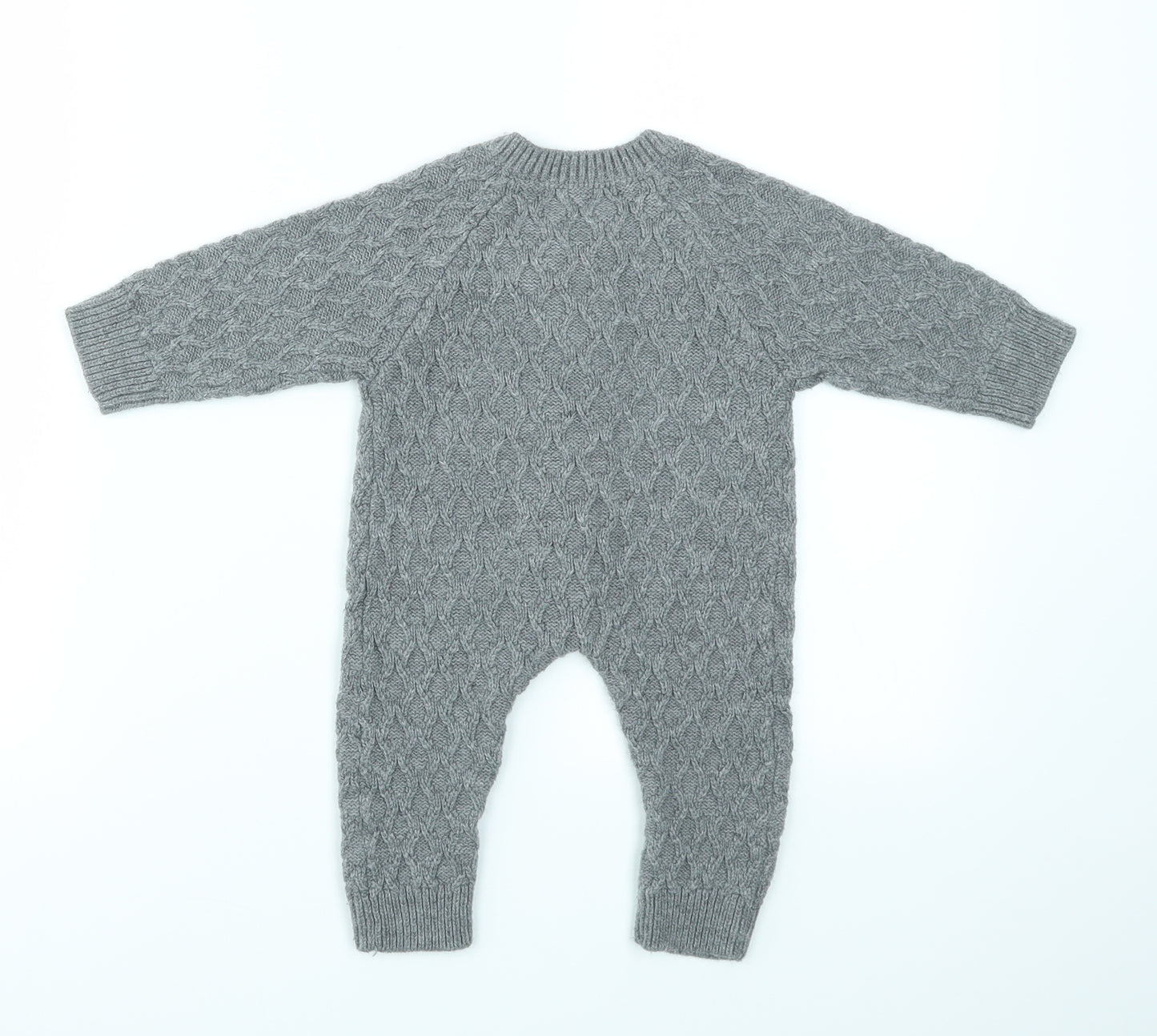 Preworn Boys Grey   Babygrow One-Piece Size 12-18 Months