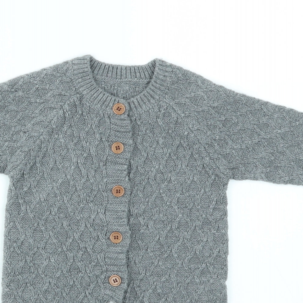 Preworn Boys Grey   Babygrow One-Piece Size 12-18 Months