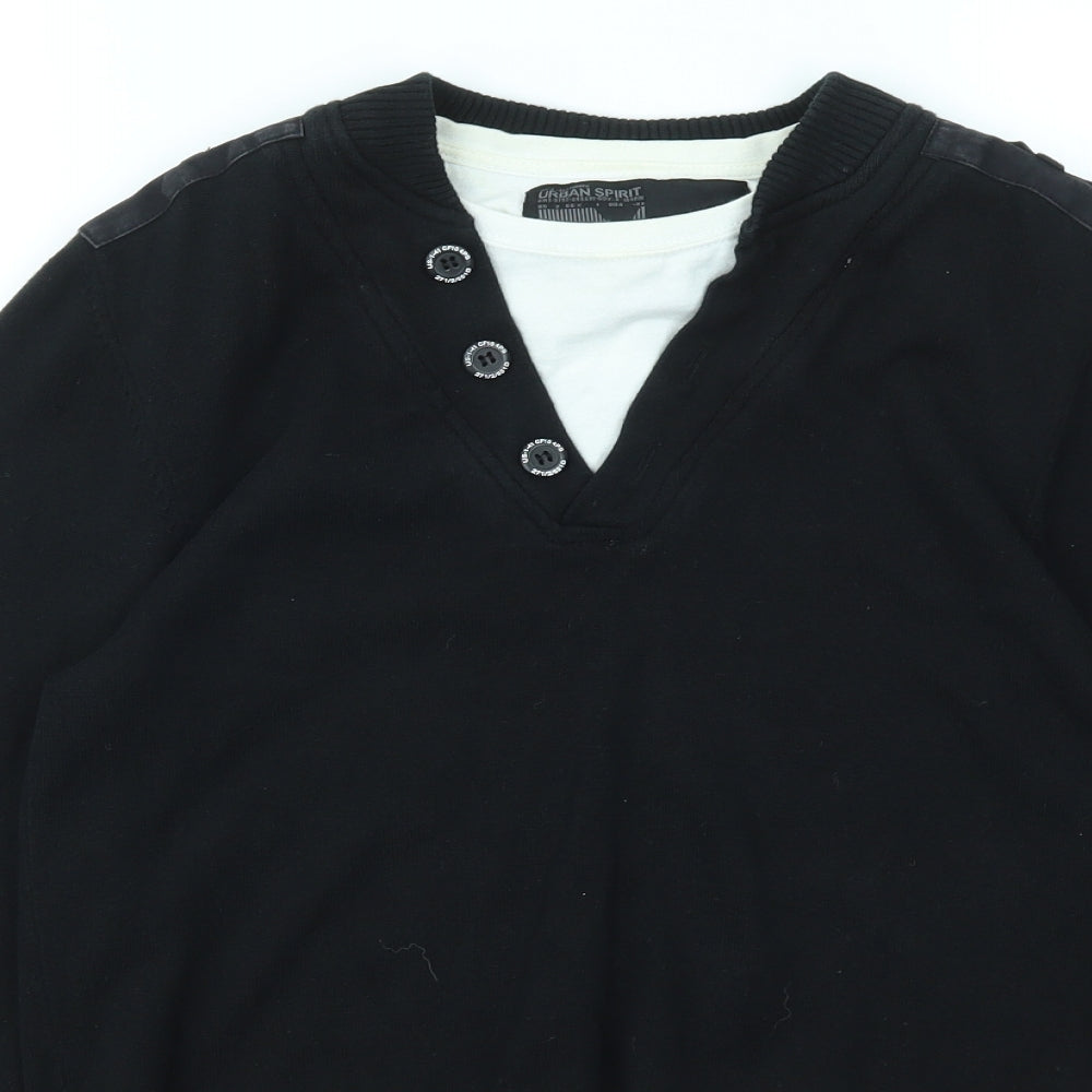 UrbanSpirit Mens Black   Pullover Sweatshirt Size S