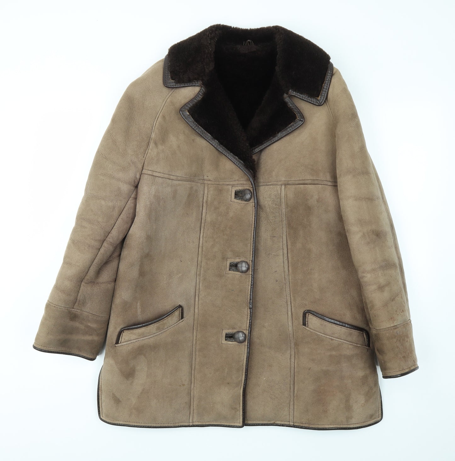 Preworn Womens Beige   Jacket Coat Size 16