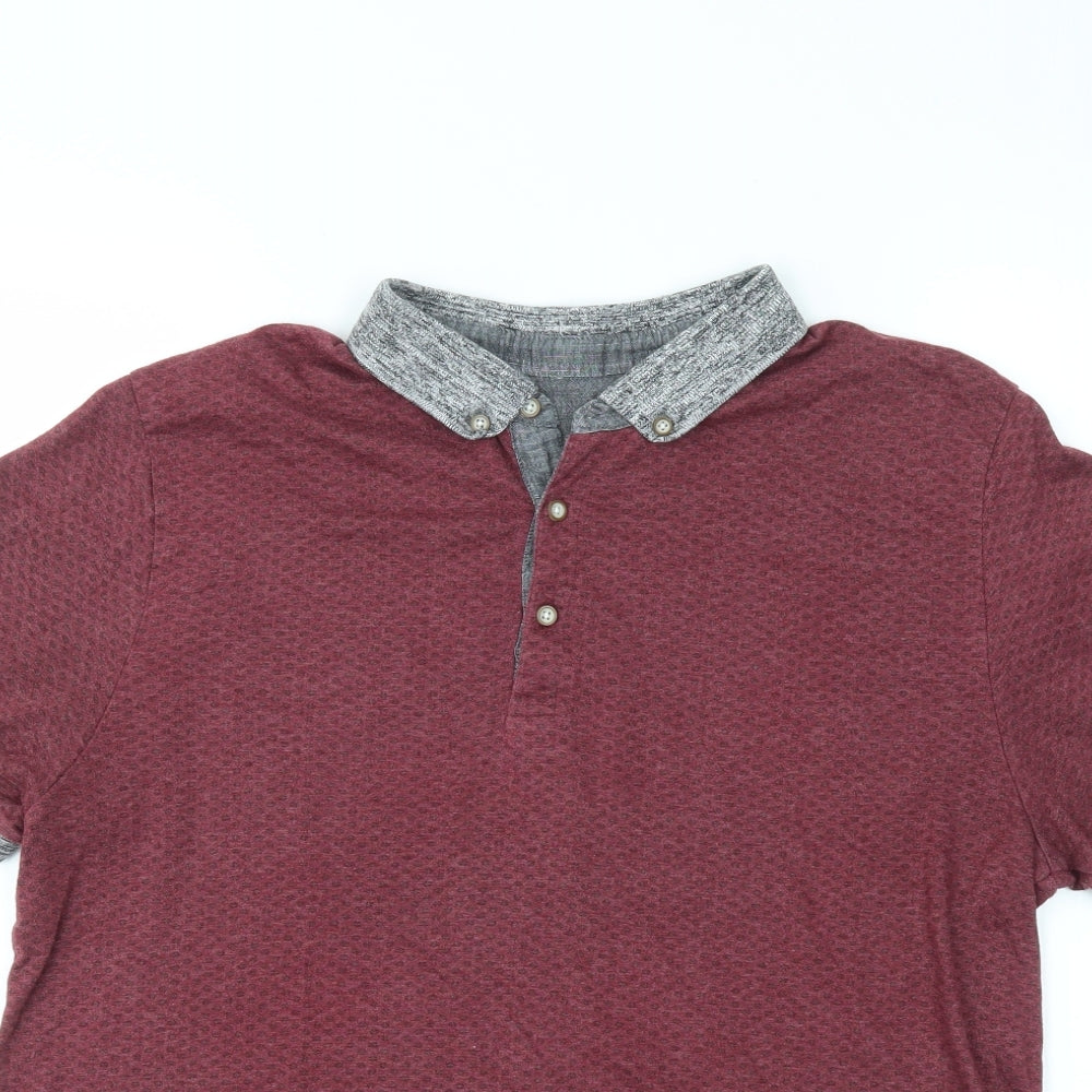 Debenhams Mens Red    Polo Size L