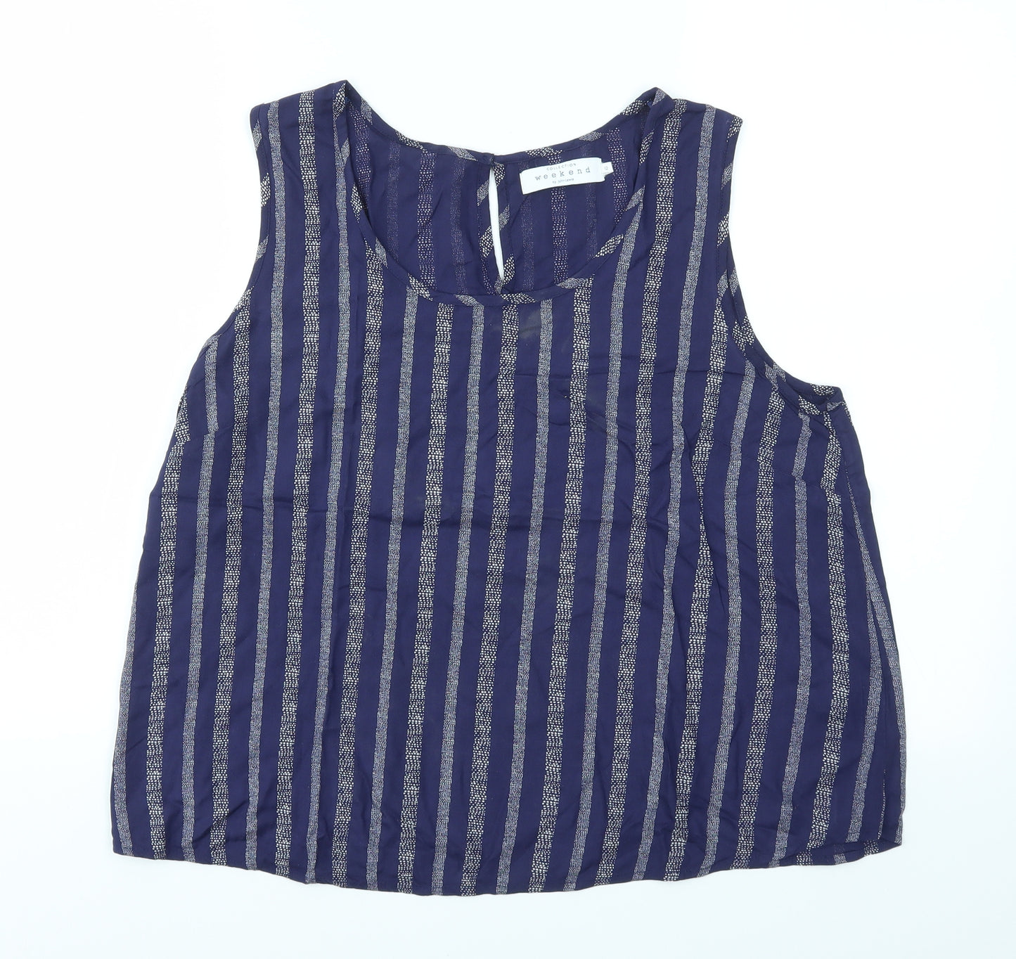 WEEKEND  Womens Blue Geometric  Basic Blouse Size 12