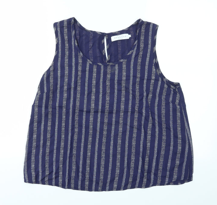 WEEKEND  Womens Blue Geometric  Basic Blouse Size 12