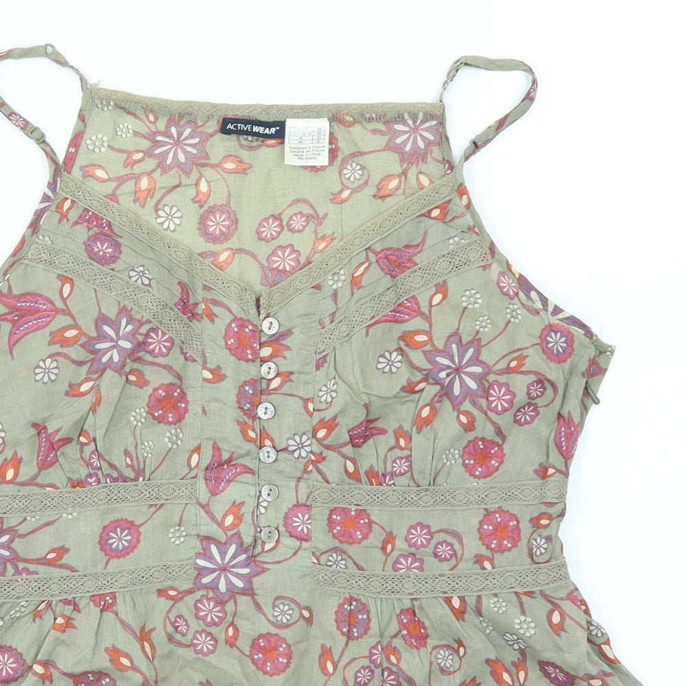 Active Wear Womens Multicoloured Floral  Basic Blouse Size 10