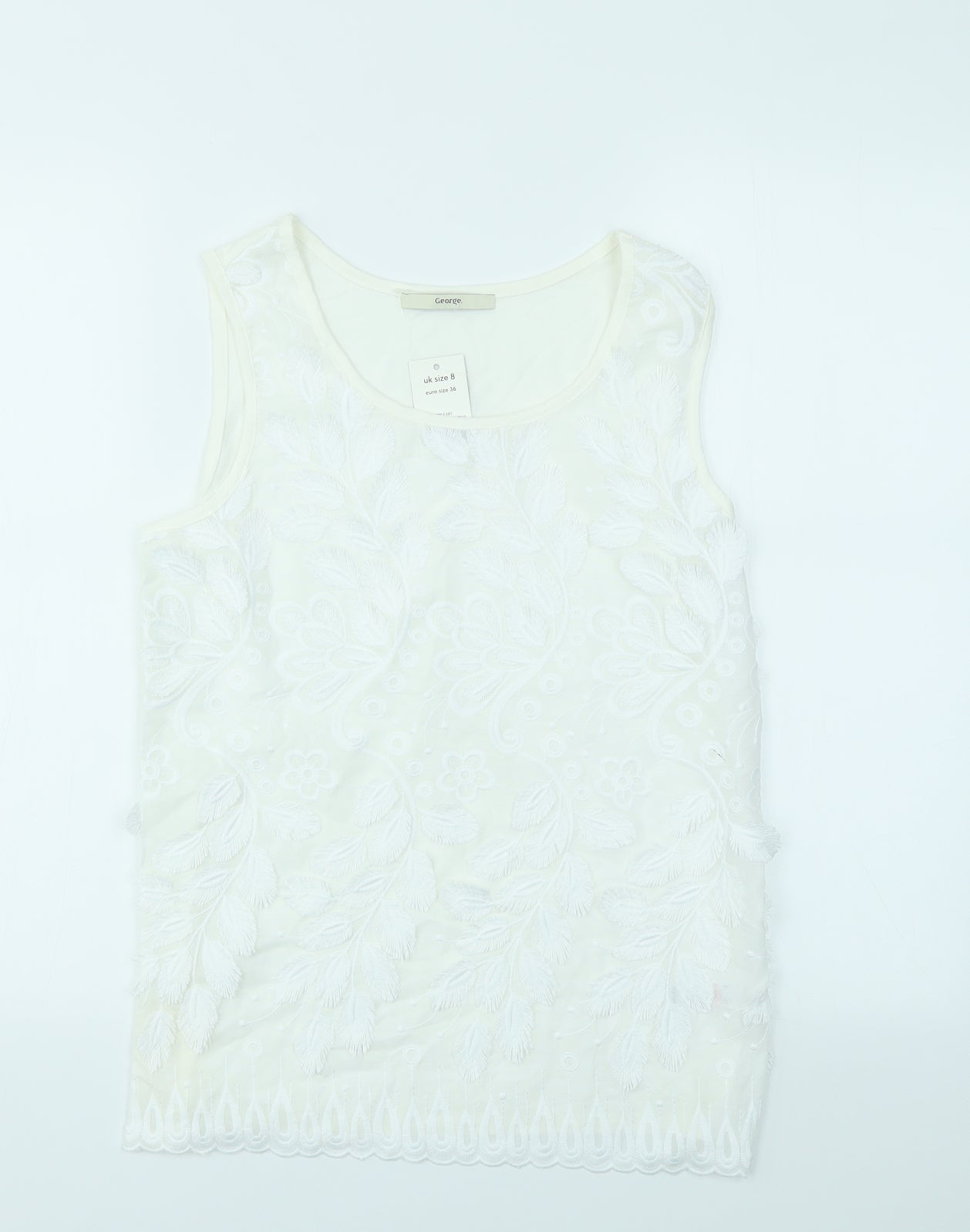 George Womens White   Basic T-Shirt Size 8