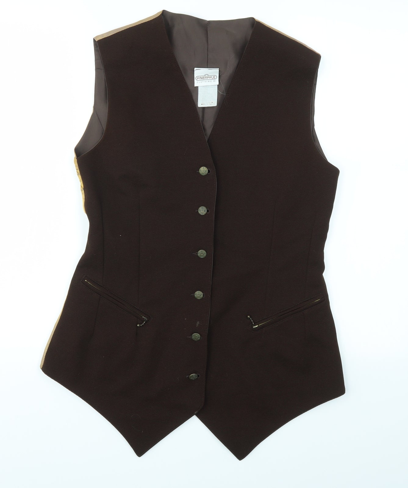 PINEPPLE Womens Brown   Jacket Suit Waistcoat Size 10