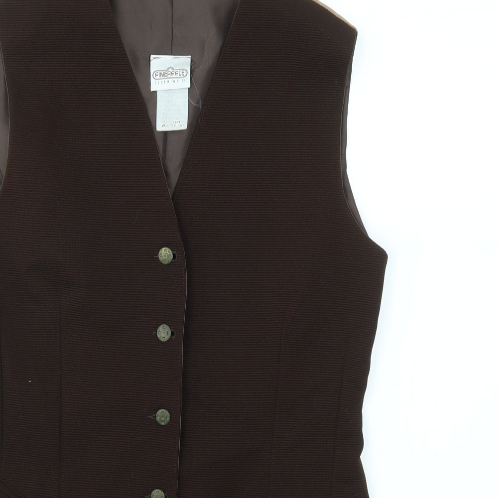 PINEPPLE Womens Brown   Jacket Suit Waistcoat Size 10