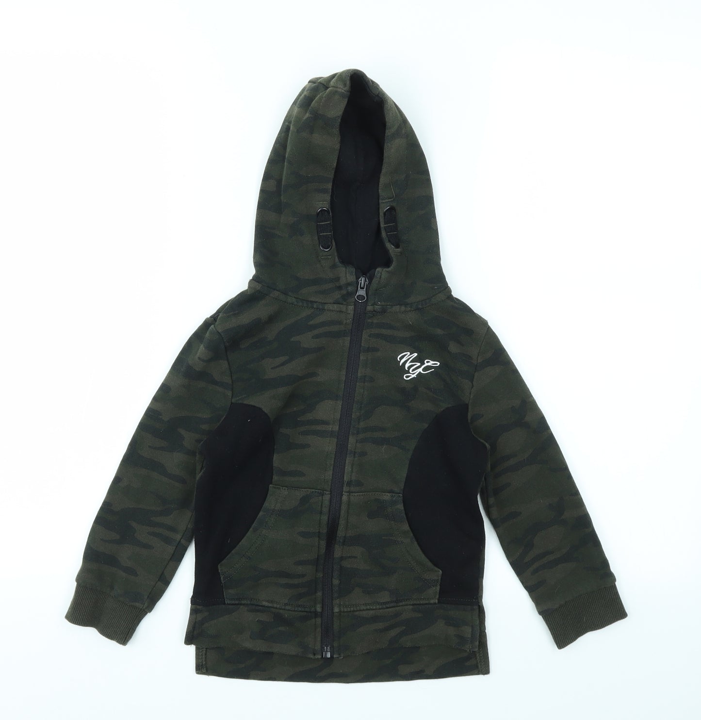 Primark Boys Multicoloured Camouflage  Full Zip Jumper Size 4-5 Years