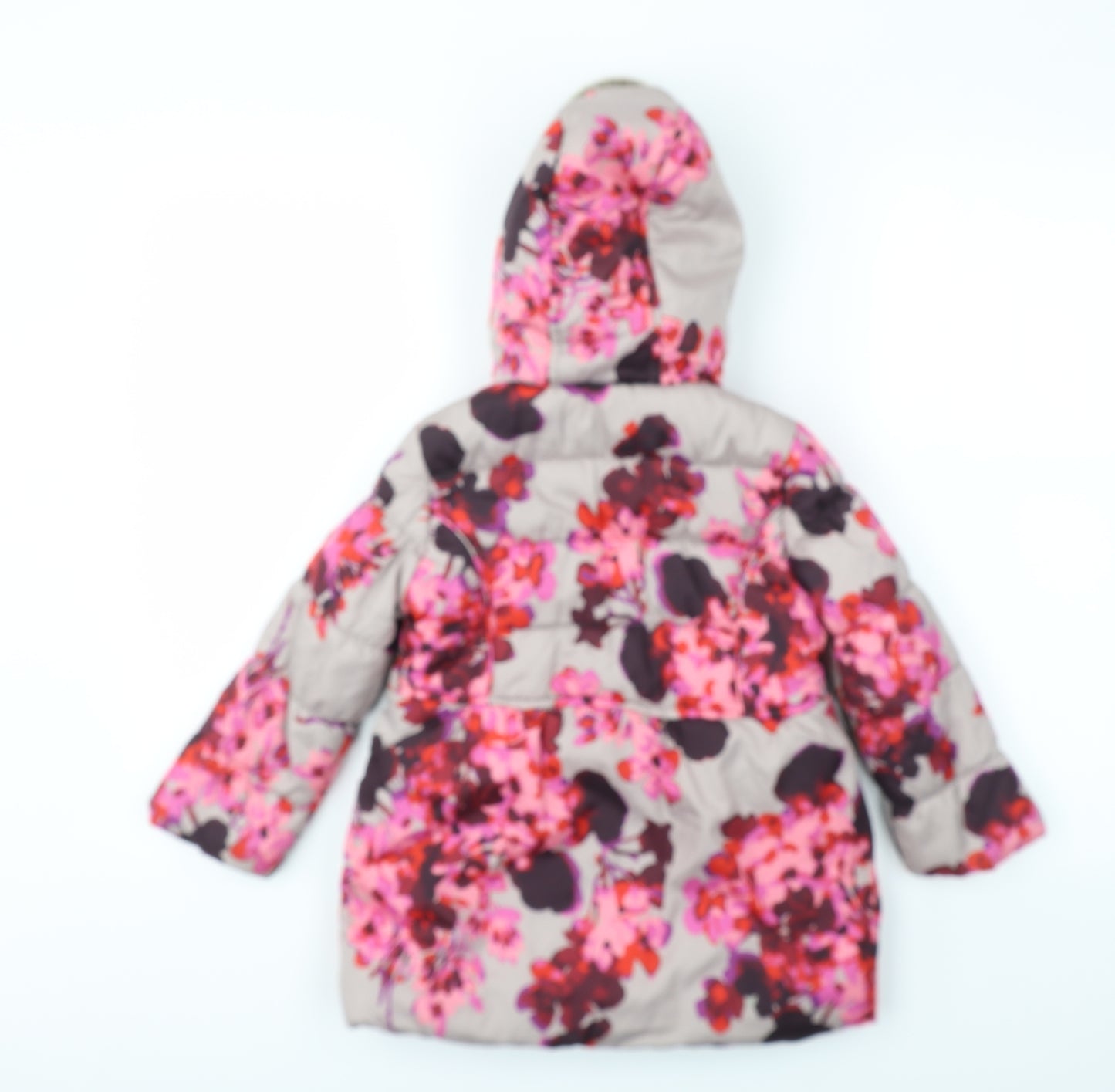 RJR.John Rocha Girls Ivory Floral  Basic Coat Coat Size 5-6 Years