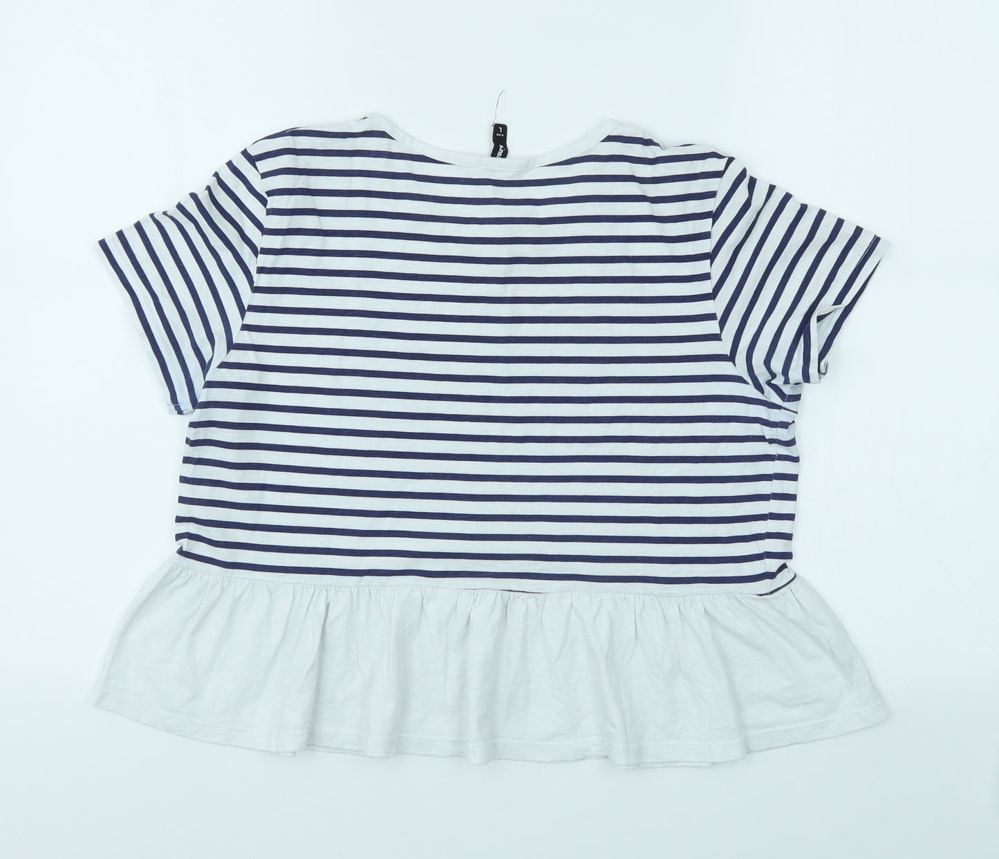 SINSAY Girls Multicoloured Striped  Basic Polo Size L