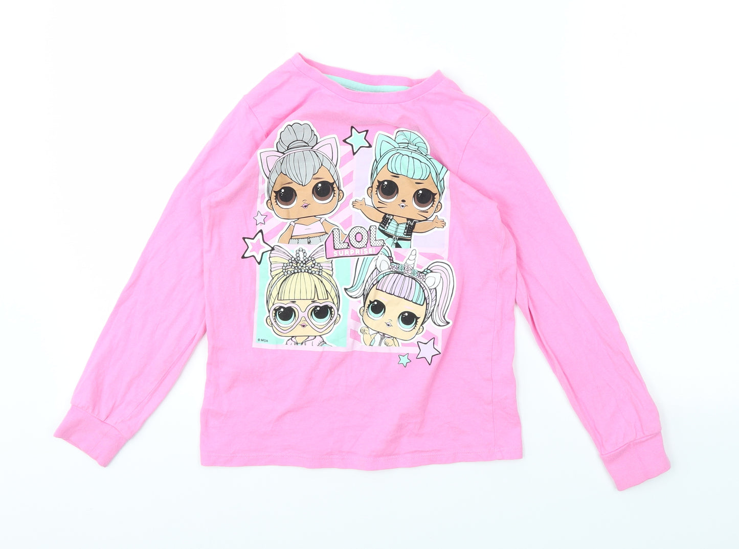 George Girls Pink Geometric  Basic T-Shirt Size 8-9 Years