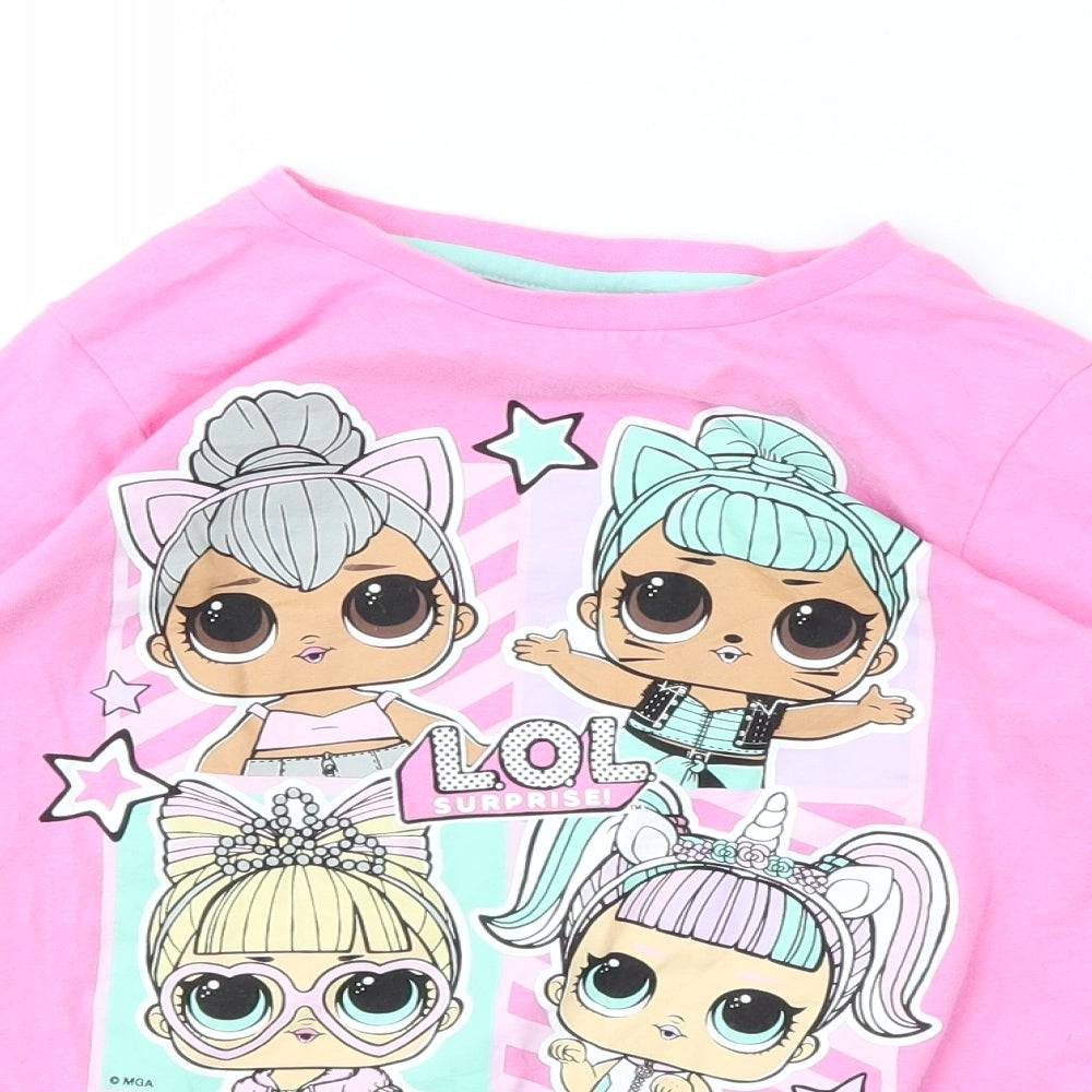 George Girls Pink Geometric  Basic T-Shirt Size 8-9 Years