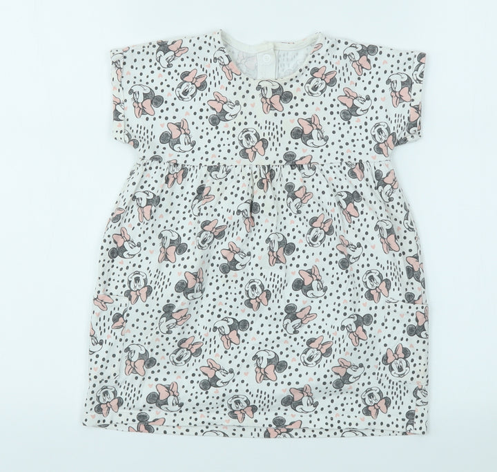 George Girls Ivory Geometric Fit & Flare Size 12-18 Months
