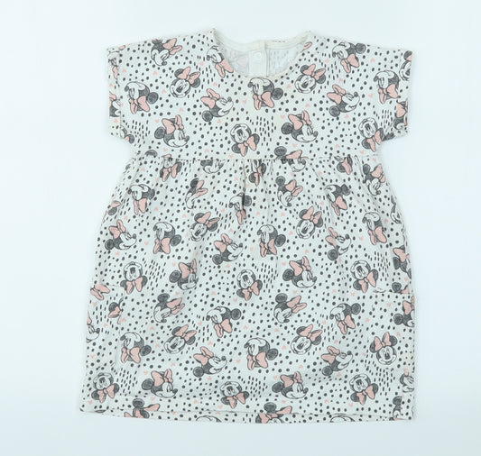 Front view of George girls’ ivory geometric fit & flare, size 12-18, months