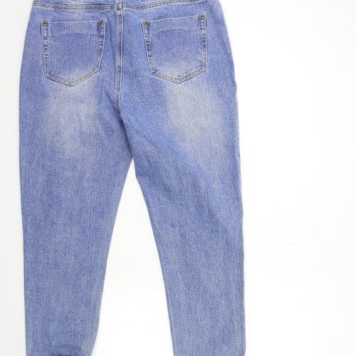 I SAW IT FIRST Womens Blue  Denim Mom Jeans Size 16 L27 in