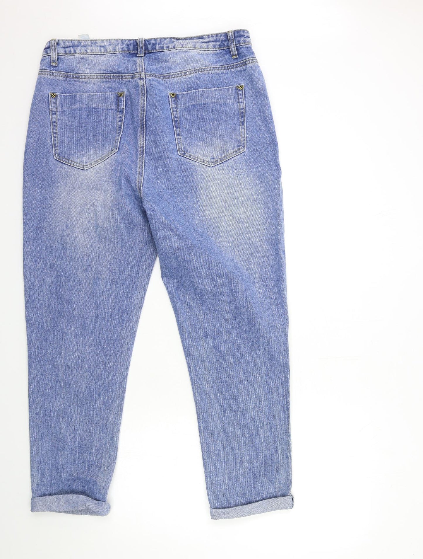 I SAW IT FIRST Womens Blue  Denim Mom Jeans Size 16 L27 in