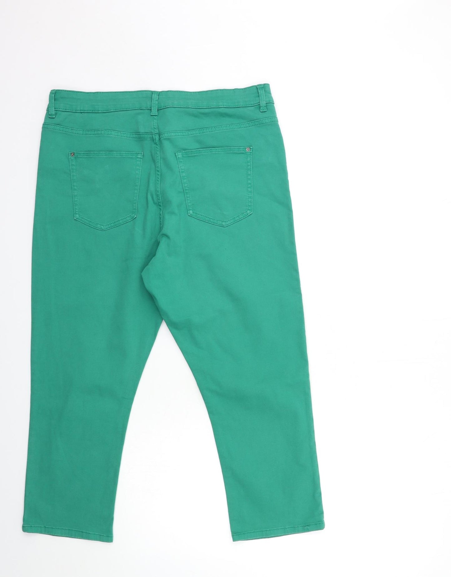 Marks and Spencer Womens Green  Denim Cropped Jeans Size 14 L22 in