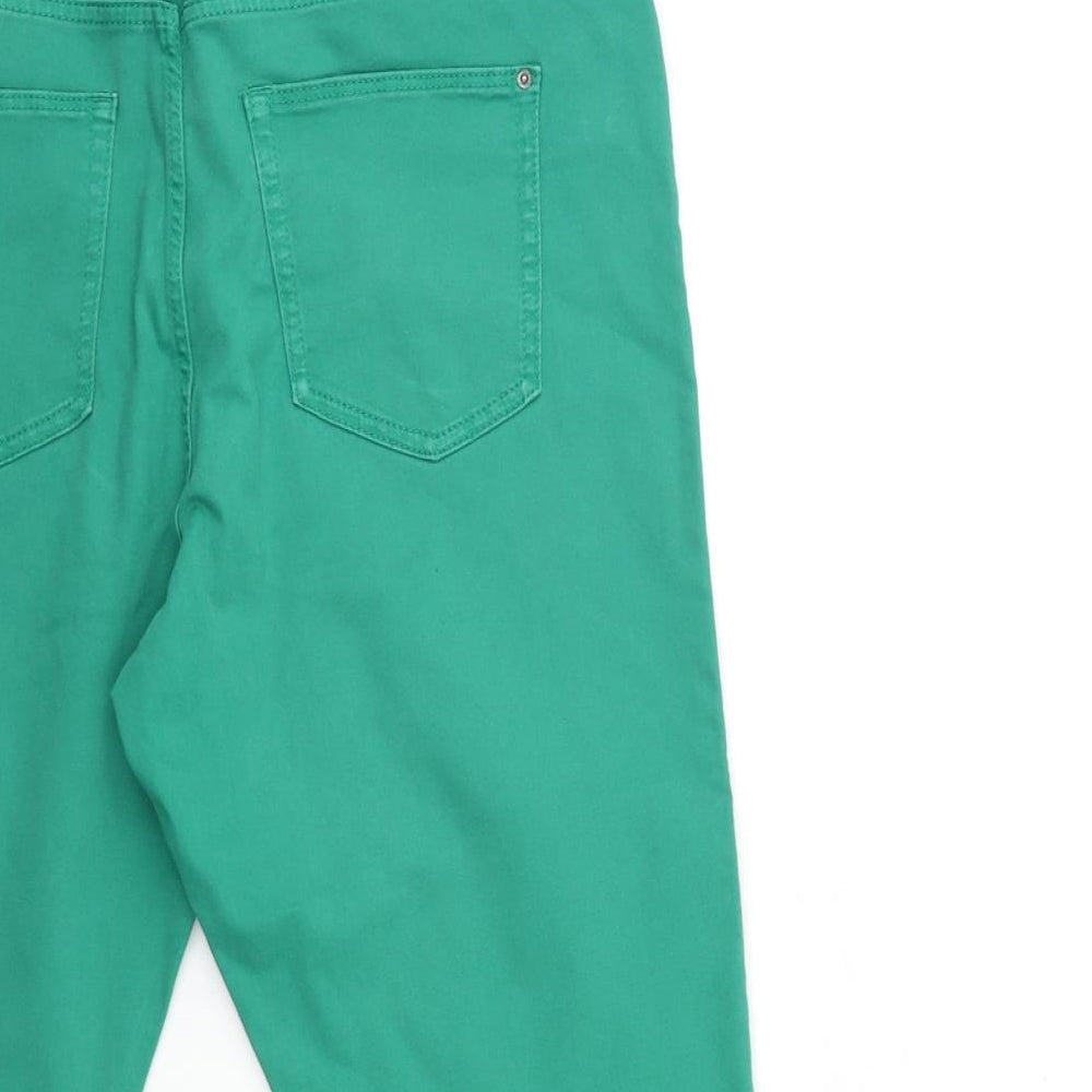 Marks and Spencer Womens Green  Denim Cropped Jeans Size 14 L22 in