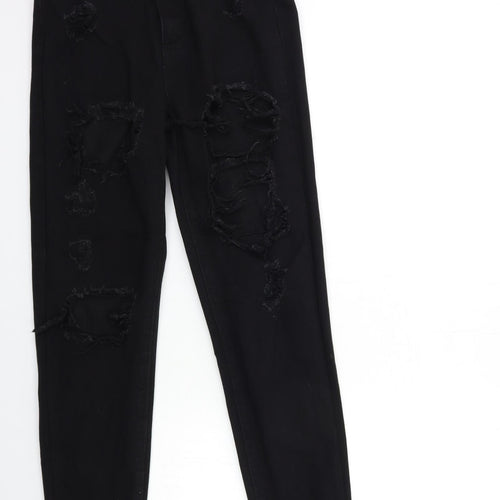 Missguided Womens Black  Denim Mom Jeans Size 6 L29 in