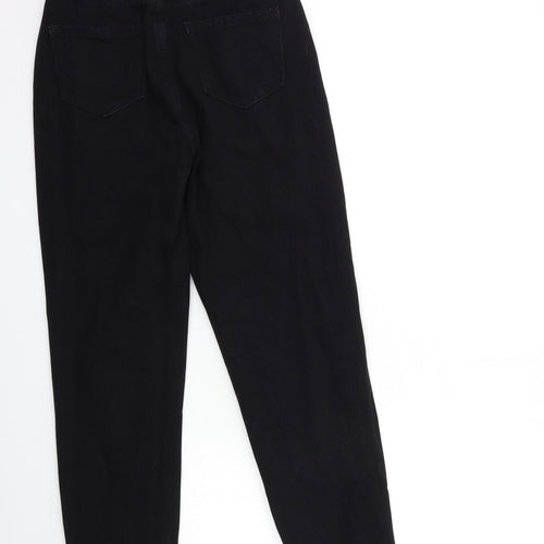 Missguided Womens Black  Denim Mom Jeans Size 6 L29 in