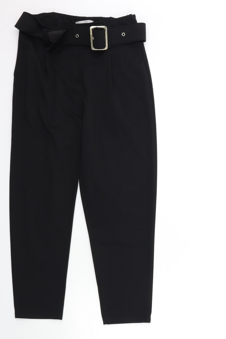 Krisp Womens Black Trousers Size 8 L25 in