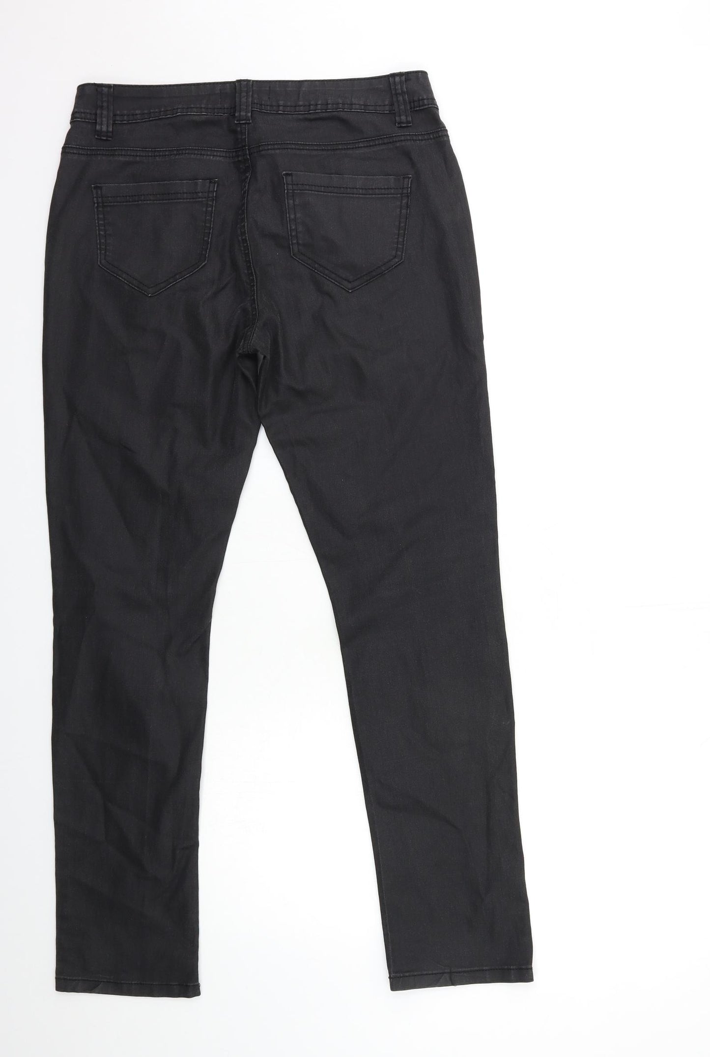 Preworn Womens Black  Denim Straight Jeans Size 30 in L30 in