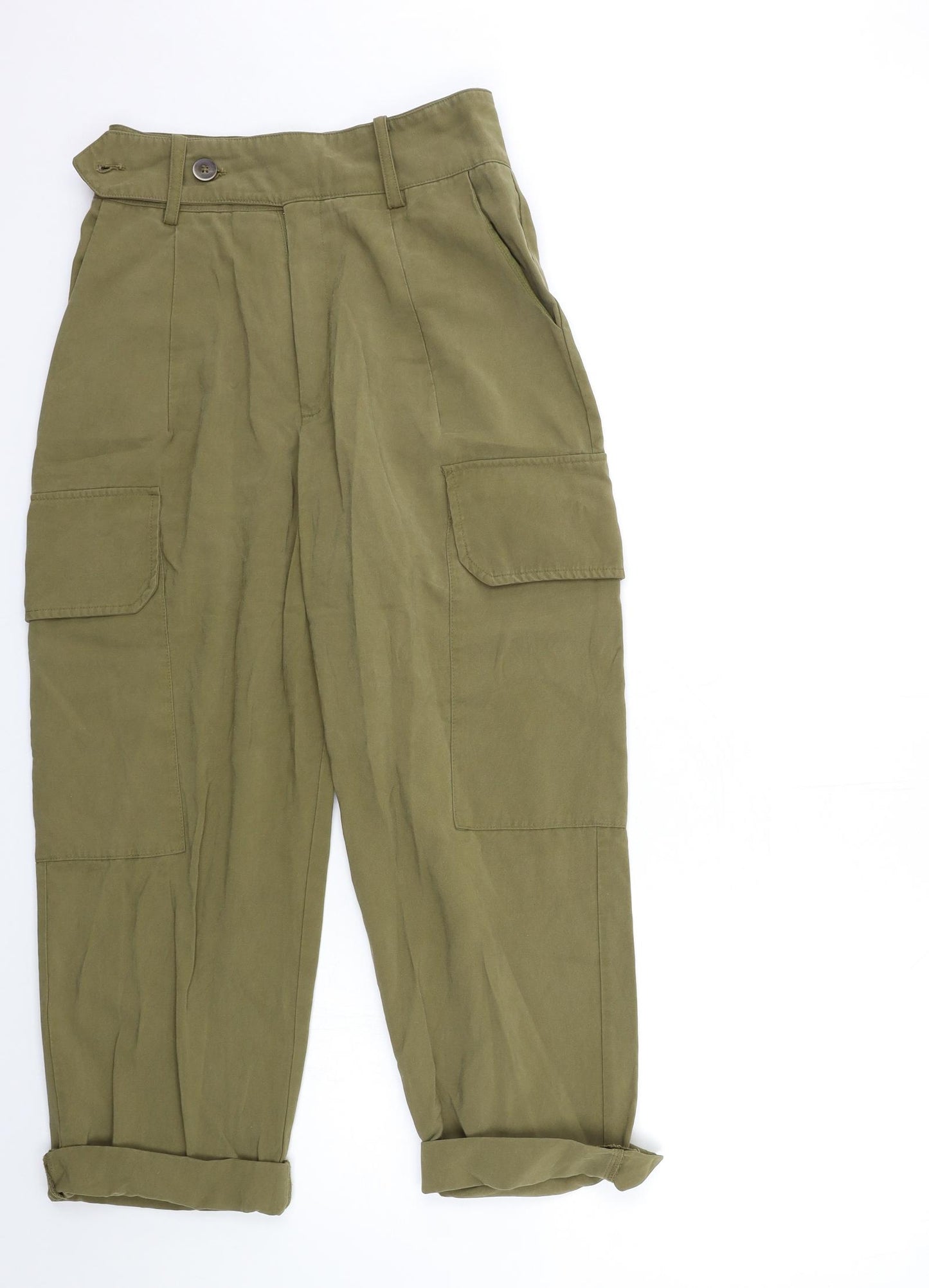 Mango Womens Green   Cargo Trousers Size S L26 in
