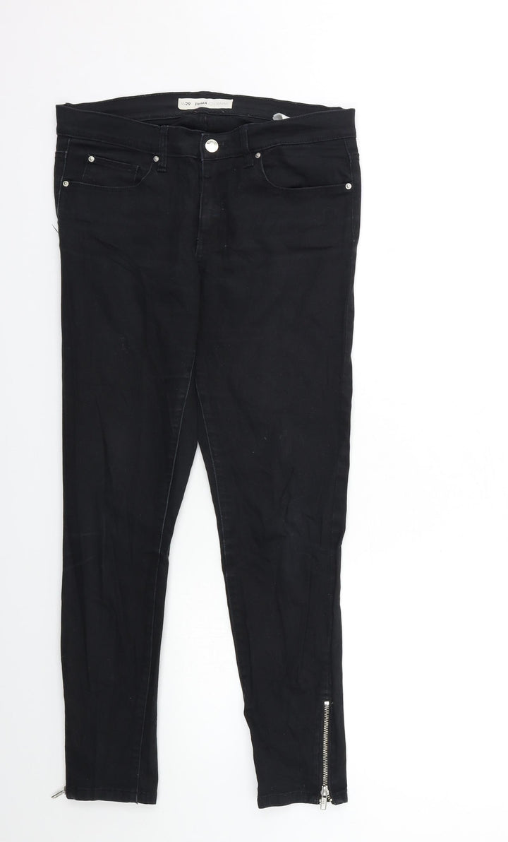 Preworn Womens Black  Denim Skinny Jeans Size 29 in L28 in