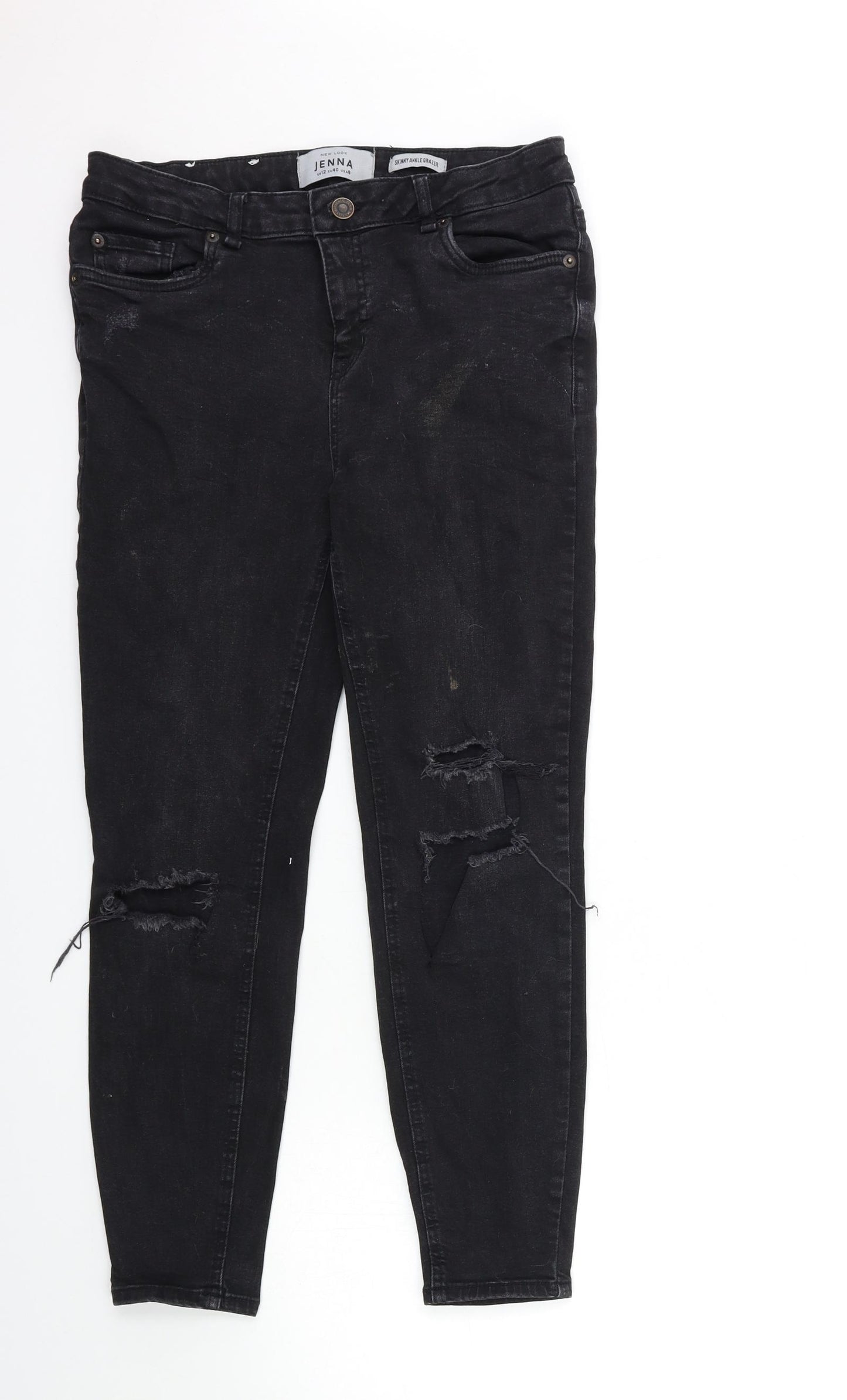 New Look Womens Black  Denim Skinny Jeans Size 12 L25 in