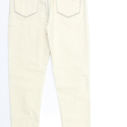 Boohoo Womens Beige  Denim Skinny Jeans Size 8 L29 in