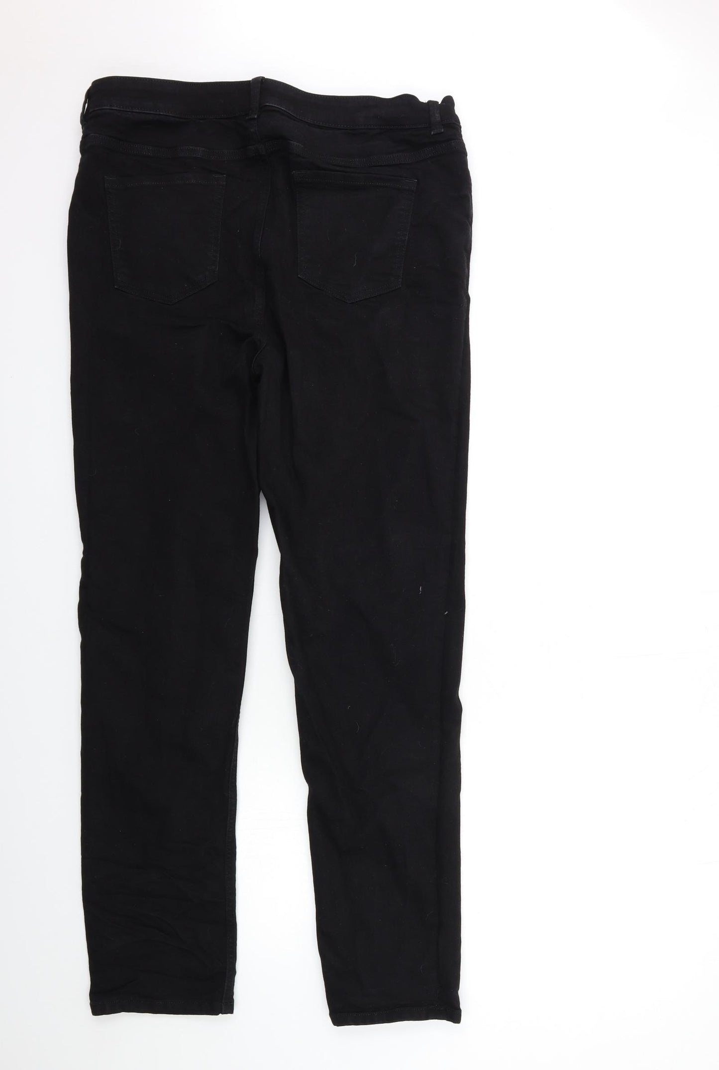 Marks and Spencer Womens Black  Denim Straight Jeans Size 18 L32 in