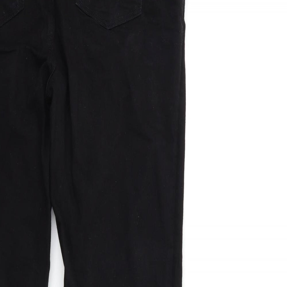 Marks and Spencer Womens Black  Denim Straight Jeans Size 18 L32 in