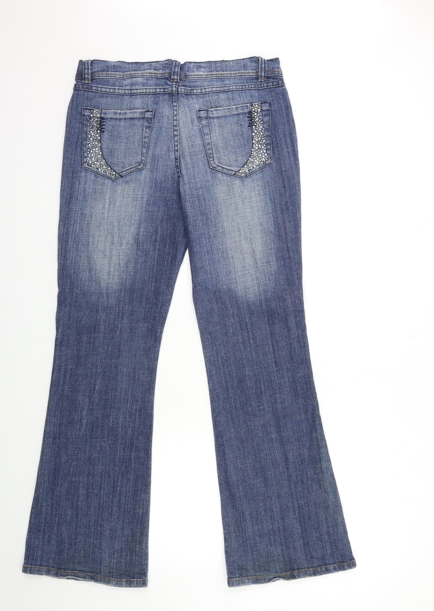 NEXT Womens Blue  Denim Flared Jeans Size 14 L30 in