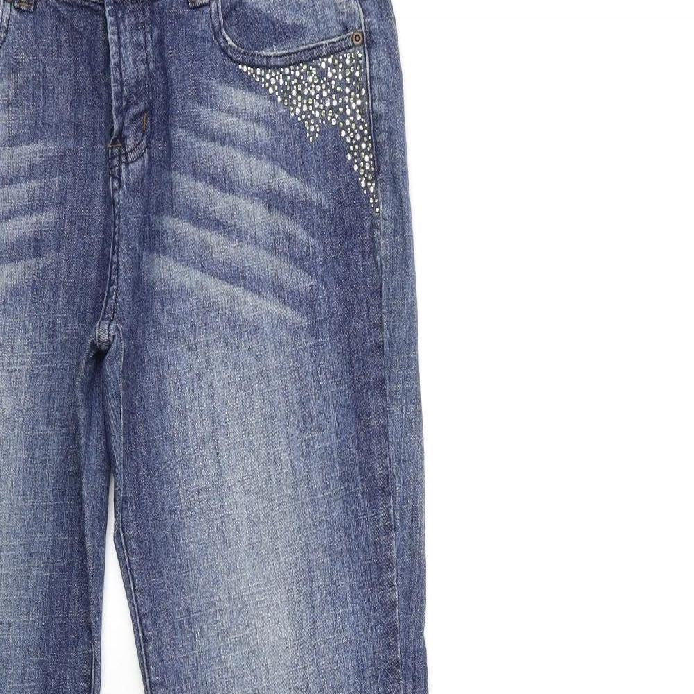 NEXT Womens Blue  Denim Flared Jeans Size 14 L30 in