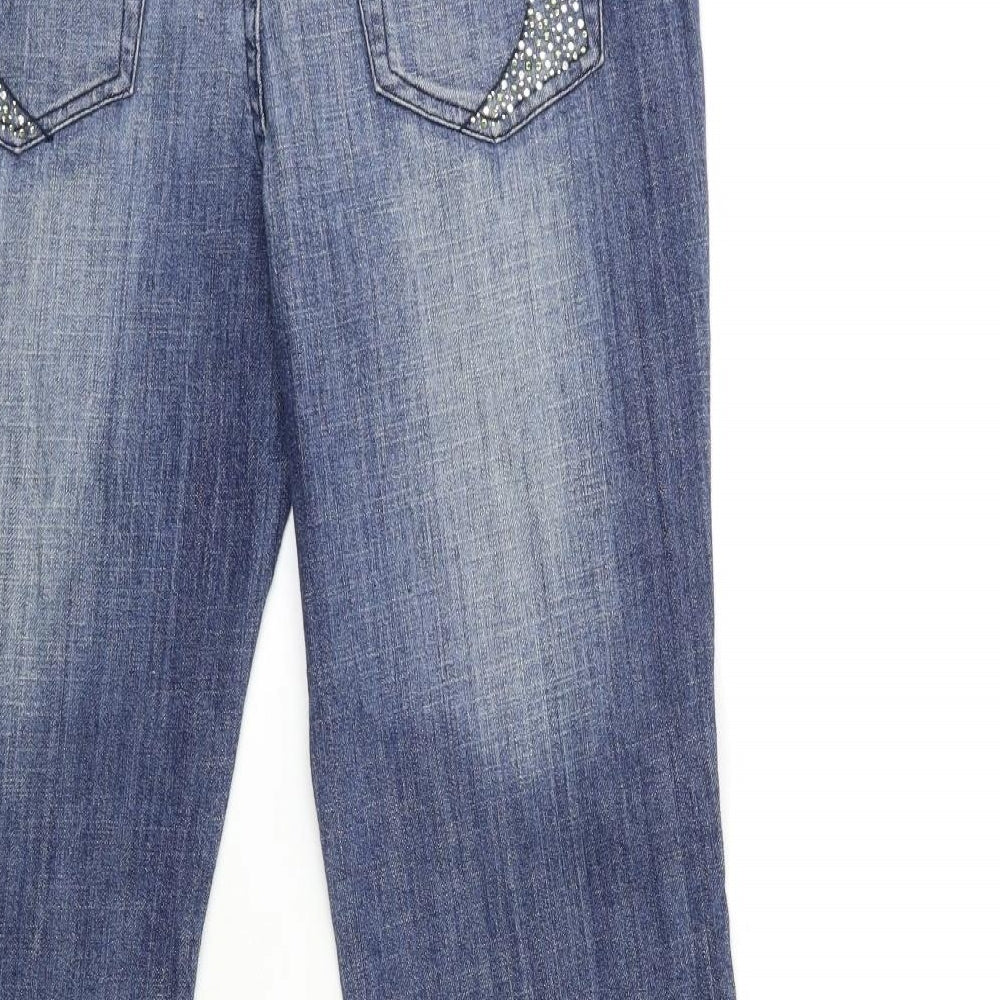 NEXT Womens Blue  Denim Flared Jeans Size 14 L30 in