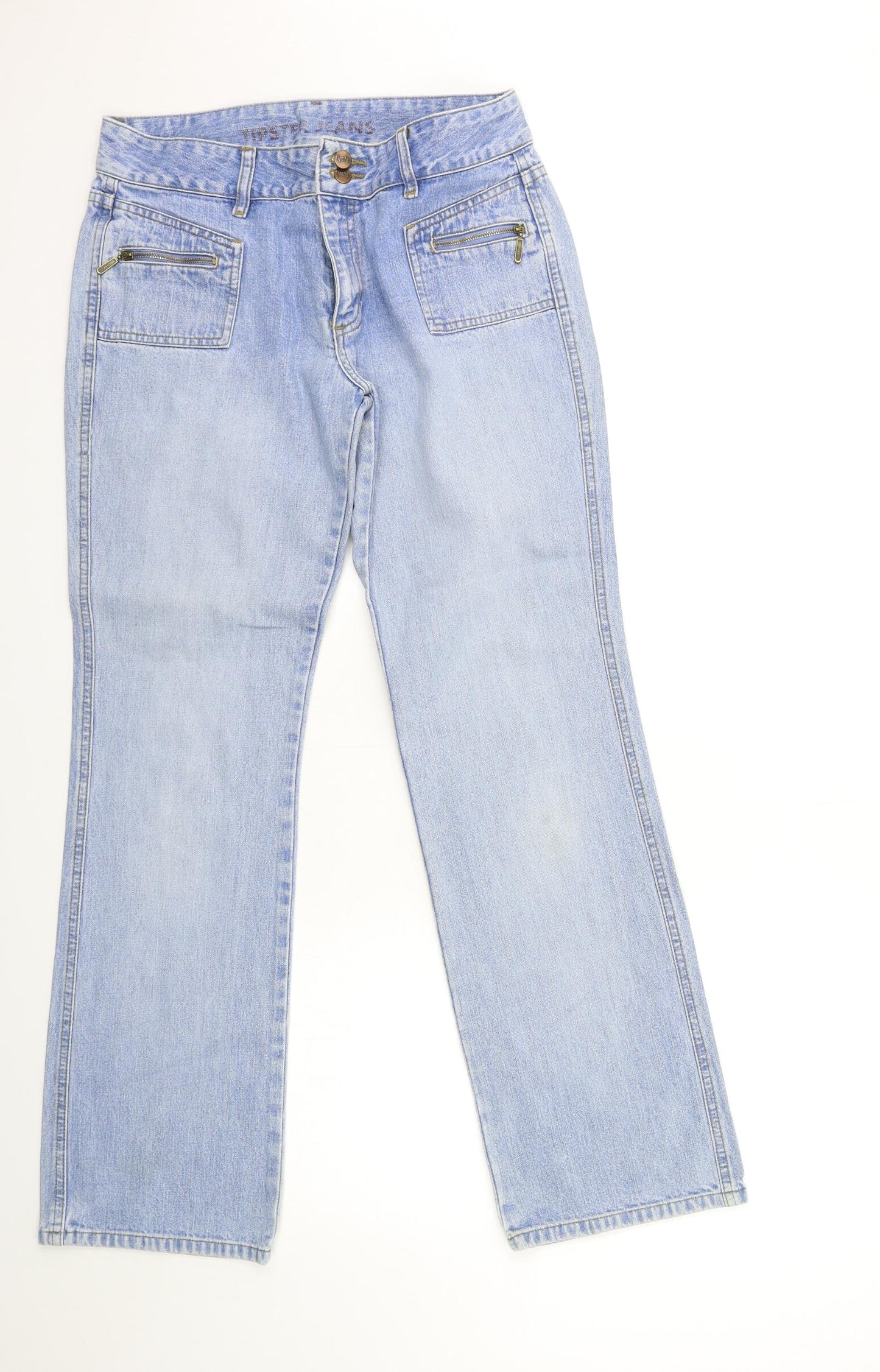 tinster Womens Blue  Denim Flared Jeans Size 12 L30 in