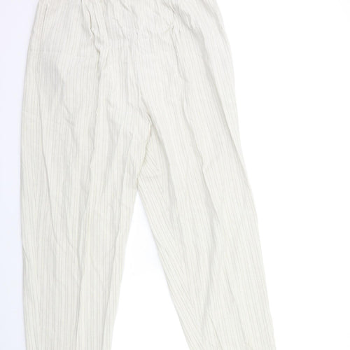 ELVI Womens Beige Striped  Trousers  Size 32 in L30 in