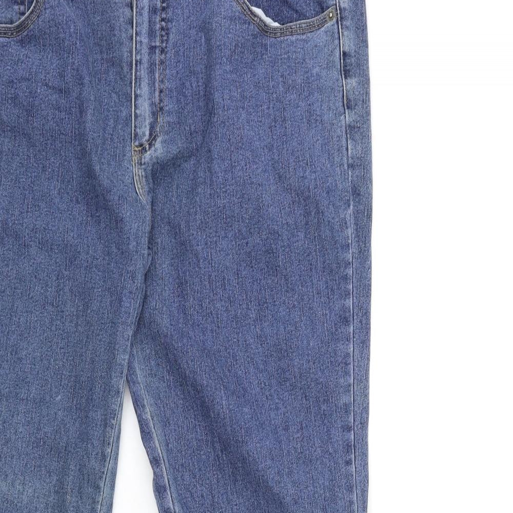 DNM Womens Blue  Denim Flared Jeans Size 16 L32 in