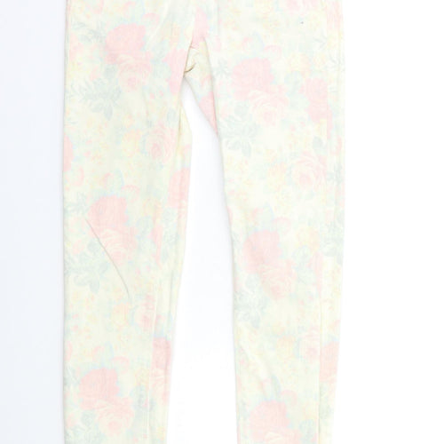 Topshop Womens Beige Floral Denim Skinny Jeans Size 25 in L32 in