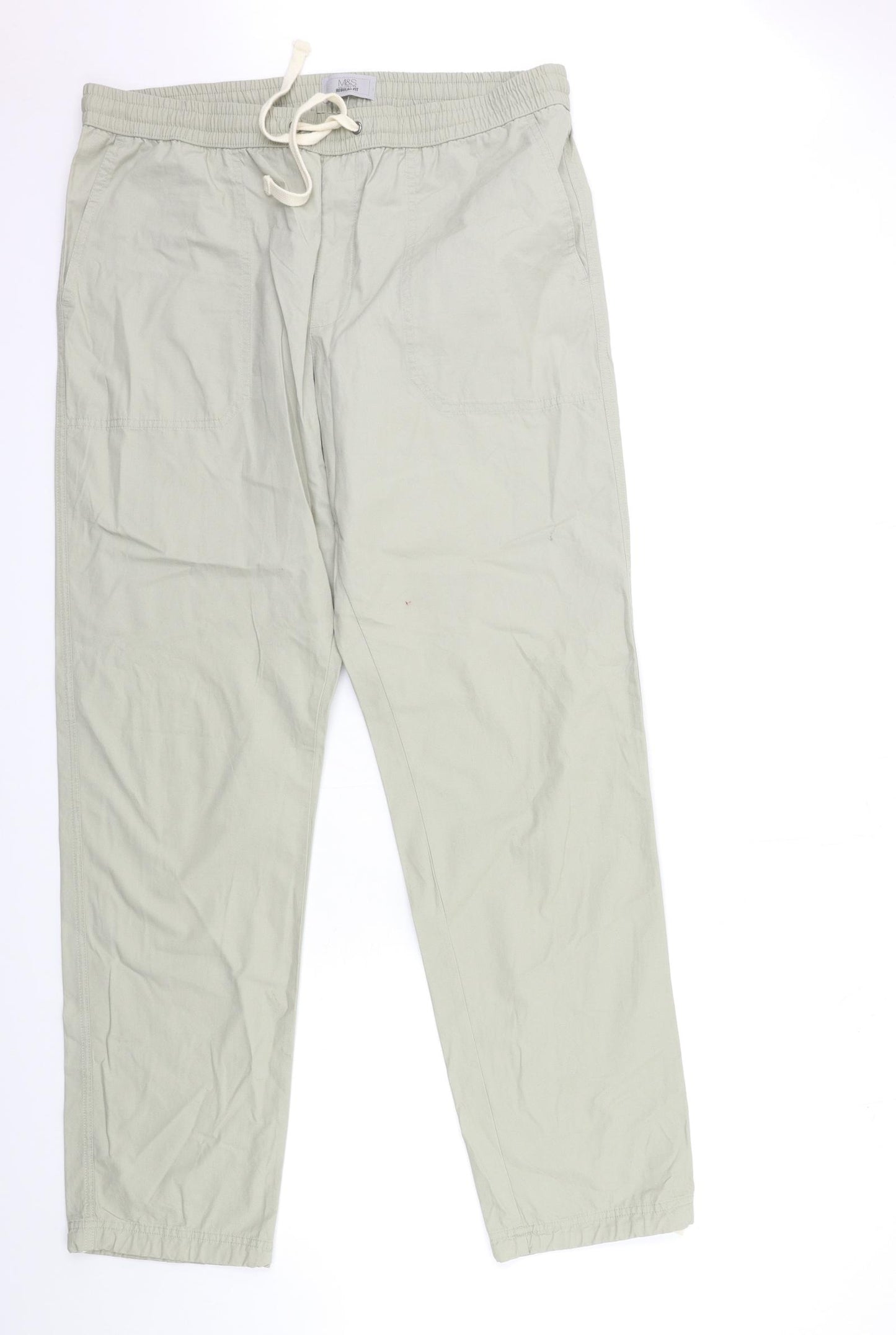 Marks and Spencer Mens Green   Cargo Trousers Size 36 in L32 in