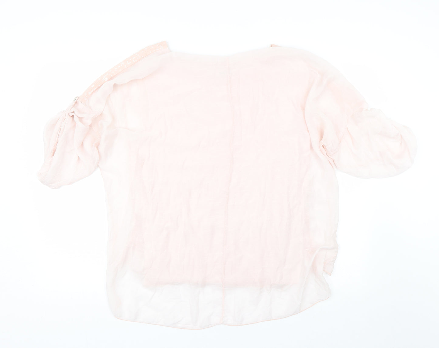 Made in Italy Womens Pink Floral  Basic T-Shirt Size 16