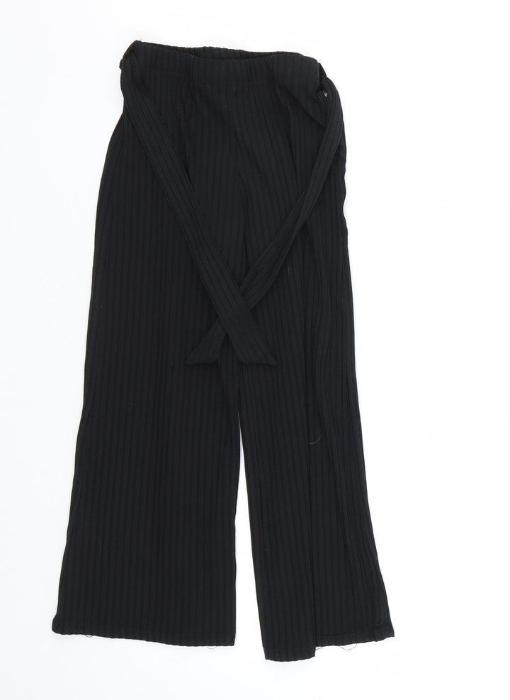 New Look Girls Black Striped  Capri Trousers Size 9 Months