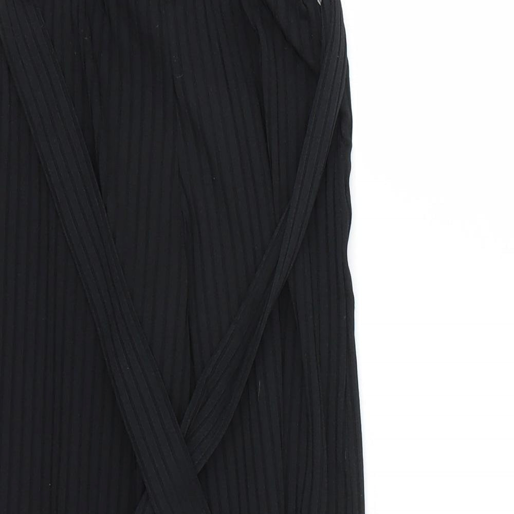 New Look Girls Black Striped  Capri Trousers Size 9 Months