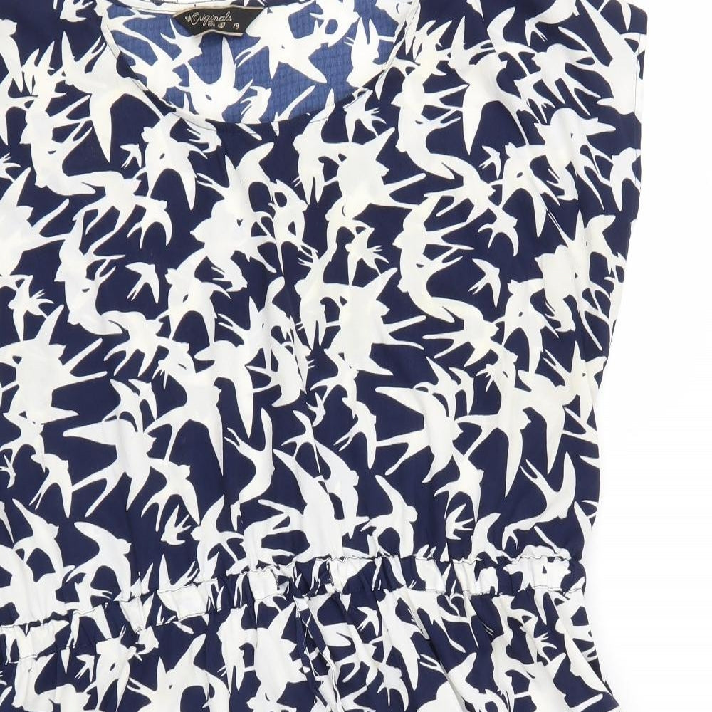Originals Womens Blue Animal Print  T-Shirt Dress  Size 18