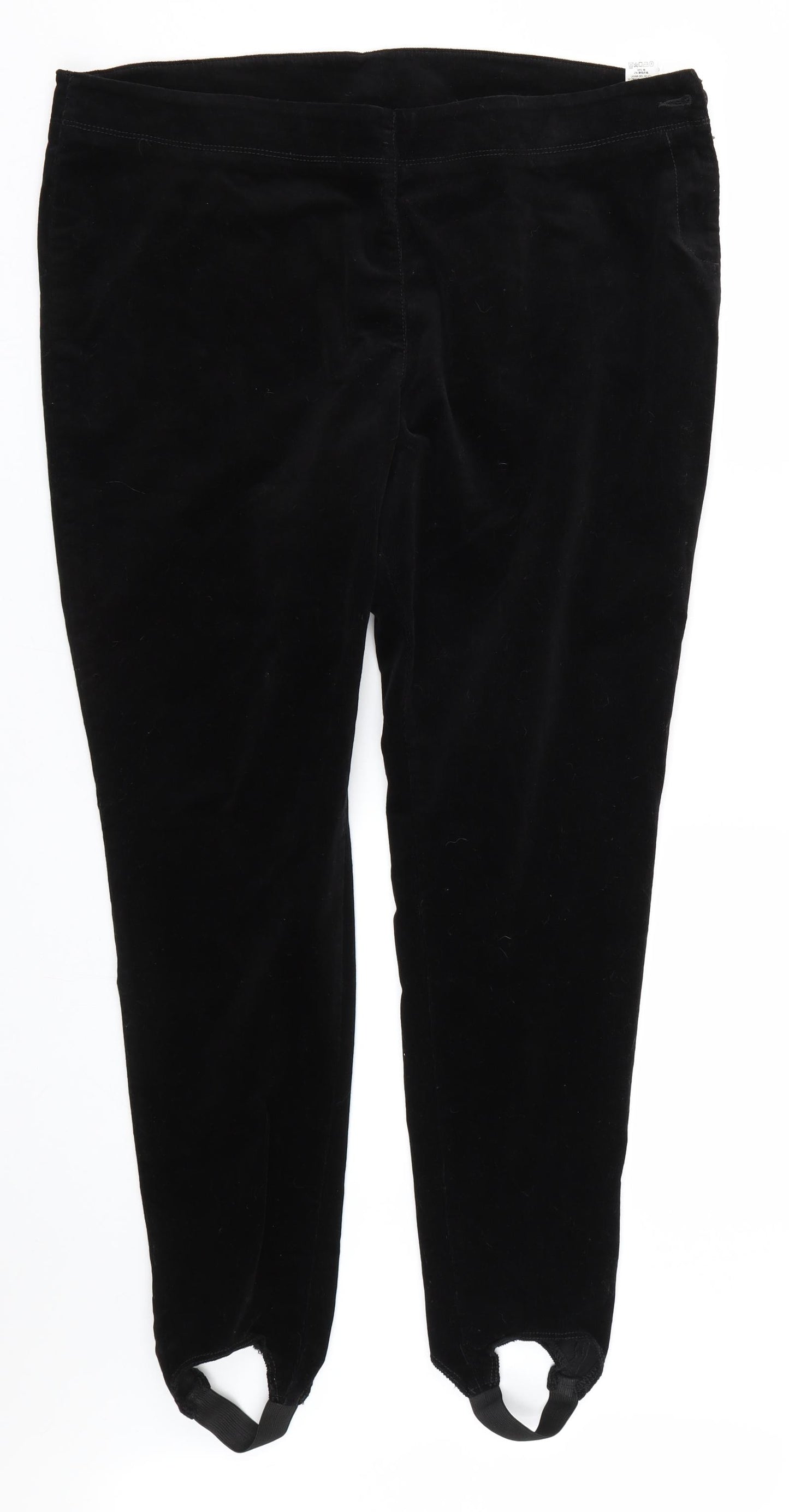 M&S Womens Black  Corduroy Jegging Trousers Size 20 L27 in
