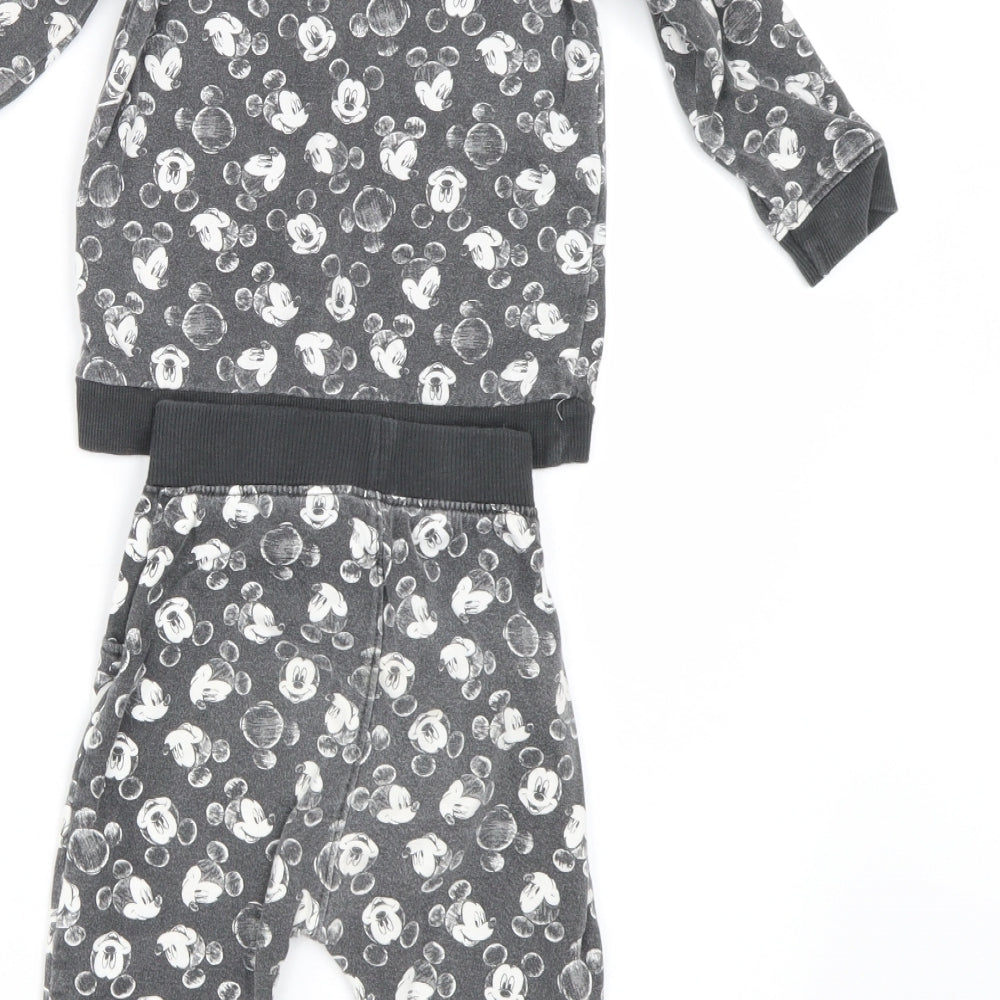 Disney Baby Grey   Cami Pyjama Set Size 18-24 Months  - Mickey Mouse